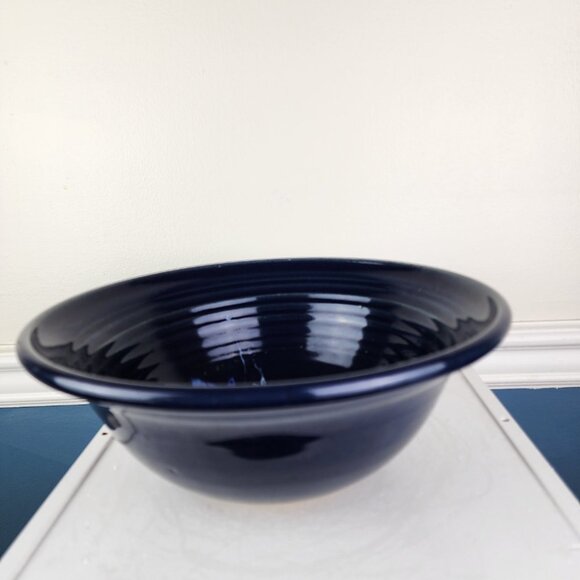 Large Cobalt Blue Pottery Bowl Signed - Picture 2 of 5